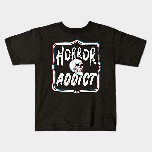 Horror Addict Kids T-Shirt by Jack Calvin Wolfe Illustrations